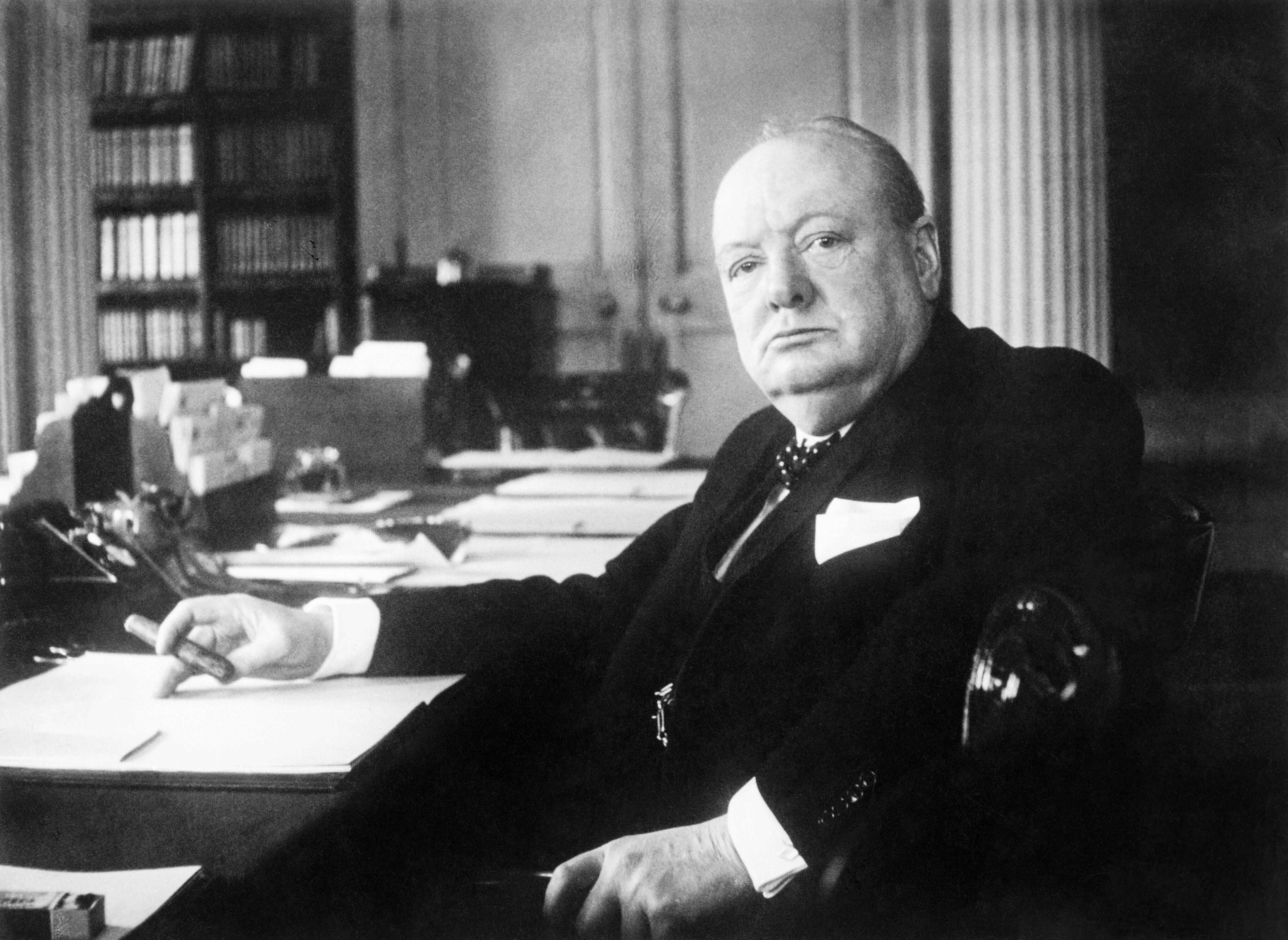 Winston Churchill, een van de beroemde klanten van Louis Oostwegel