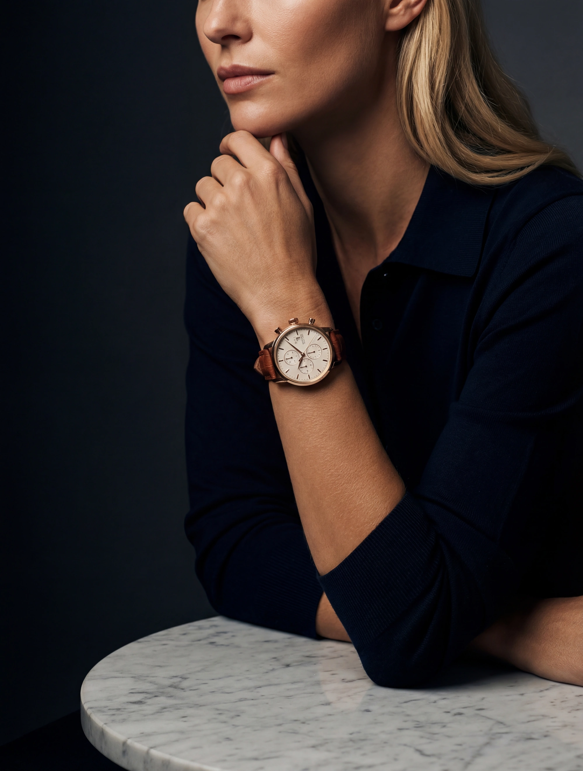 R.O.1 Classic Date - Stijlvol horloge gedragen in café setting